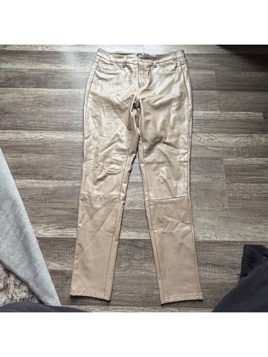 7 For All Mankind Pants - 7 For All Mankind Faux Leather Skinny Pants In Taupe Size M